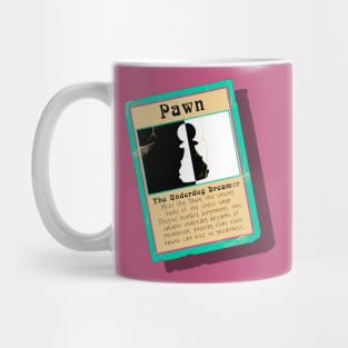 The Underdog Dreamer Chess Pawn Trading Card Mug